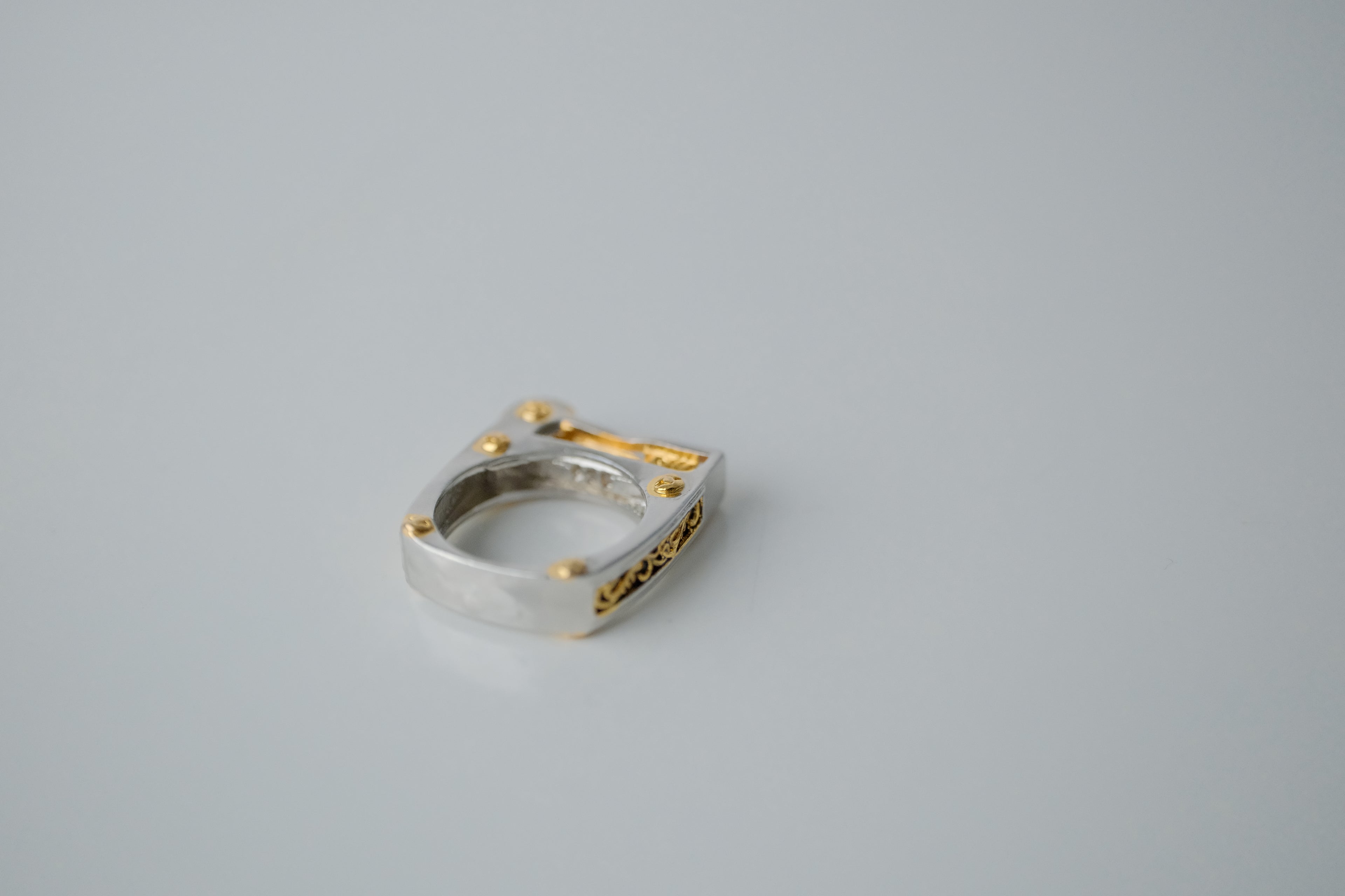 Sterling silver Two Tone Mechanical Ring