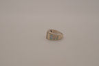 Sterling silver channel-set opal inlay ring