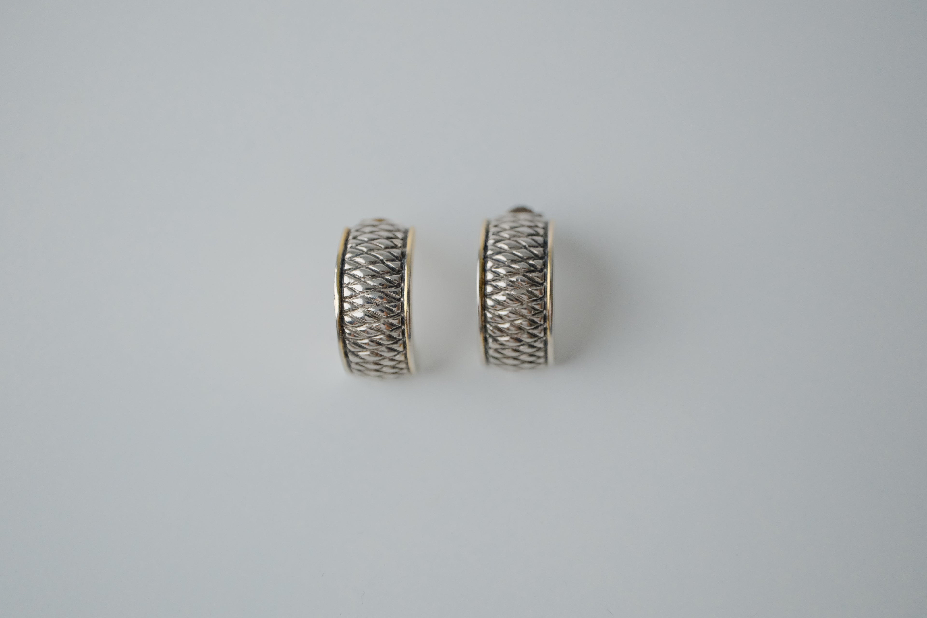 Vintage Two Tone Curved Earrings