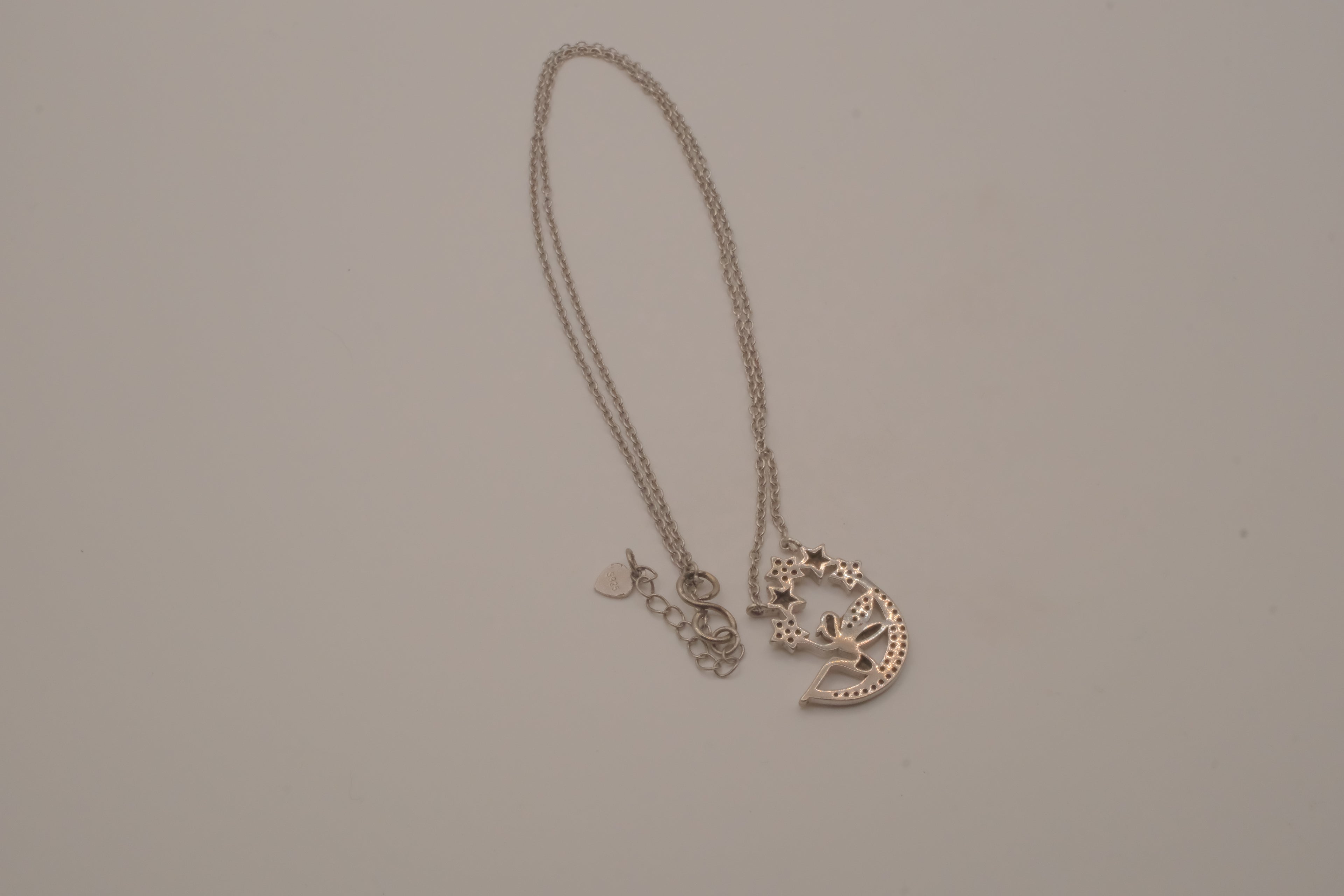 Sterling silver celestial fairy pendant necklace