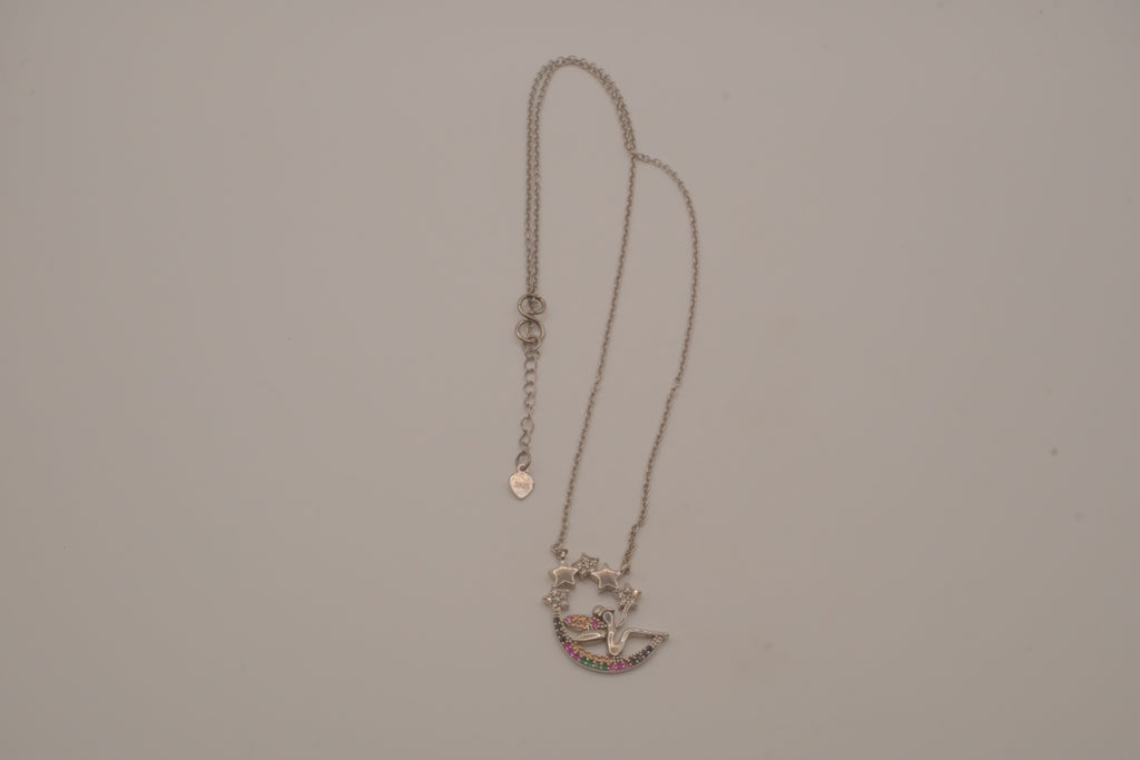 Sterling silver celestial fairy pendant necklace
