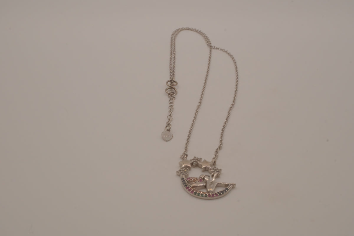 Sterling silver celestial fairy pendant necklace