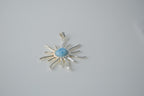 Sterling Silver Larimar Sun Pendant
