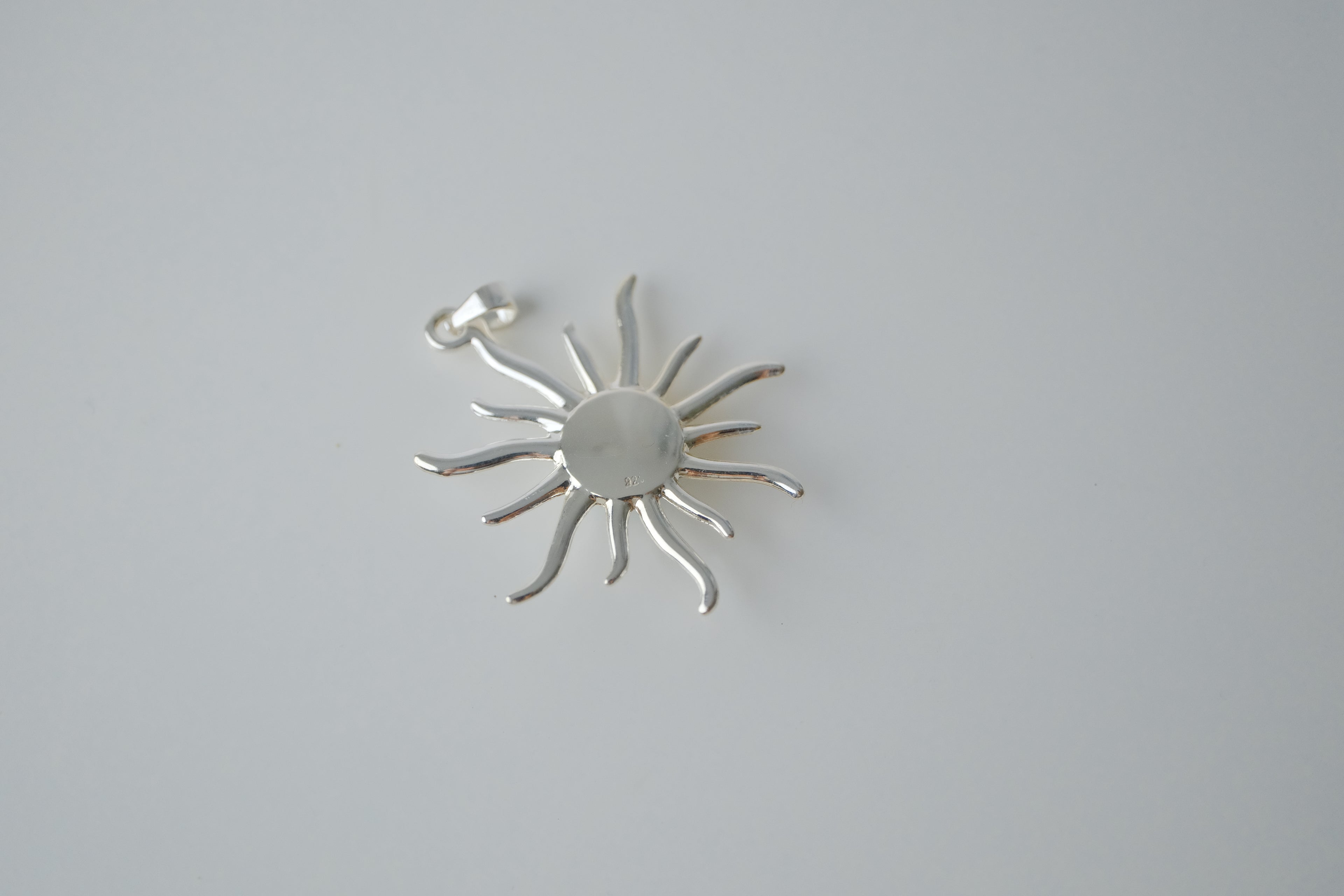 Sterling Silver Larimar Sun Pendant