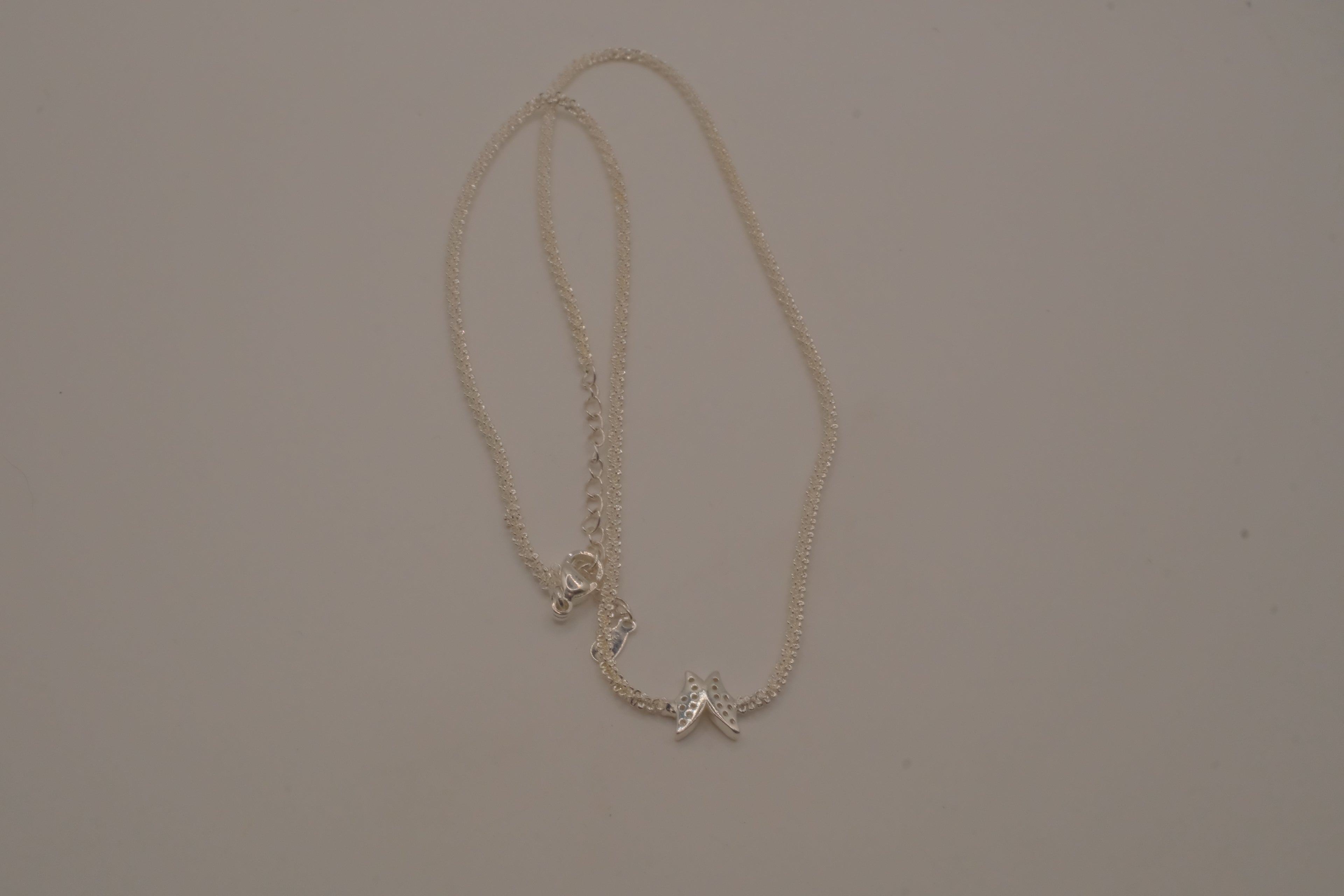 Sterling silver pave butterfly necklace