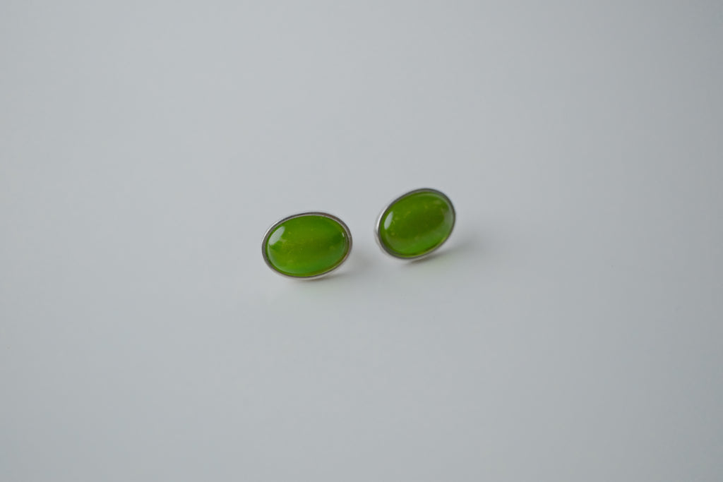 Vintage Green Enamel Studs