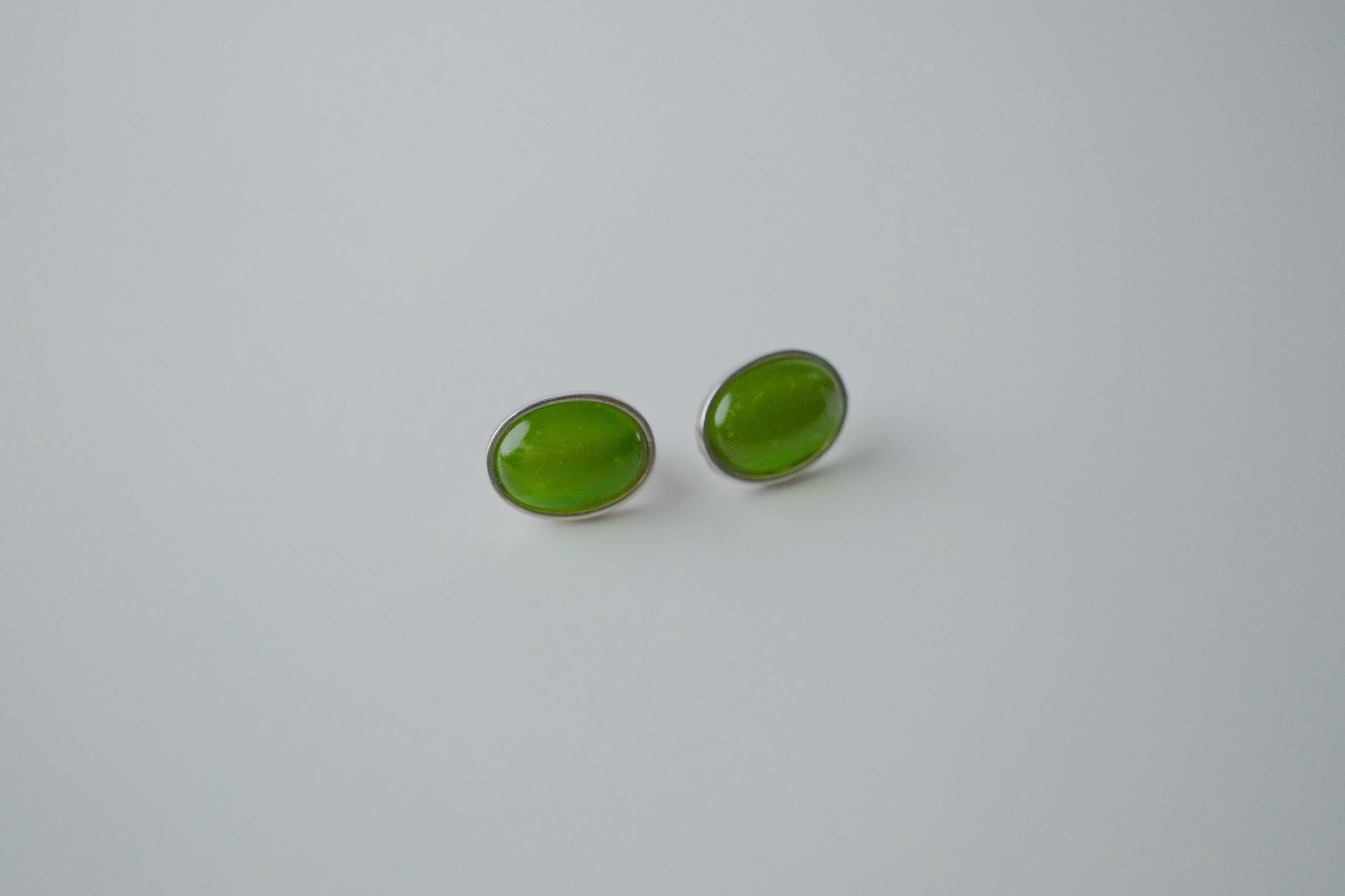 Vintage Green Enamel Studs