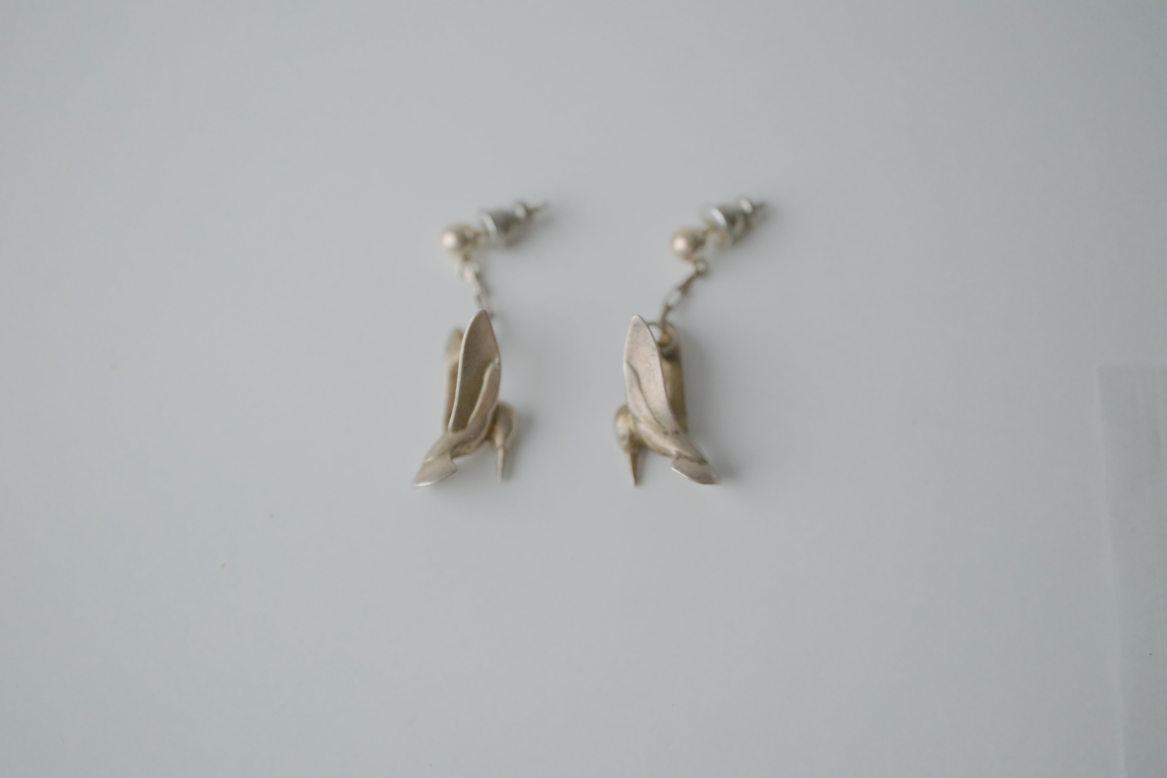 Vintage Sterling Silver Hummingbird Earrings