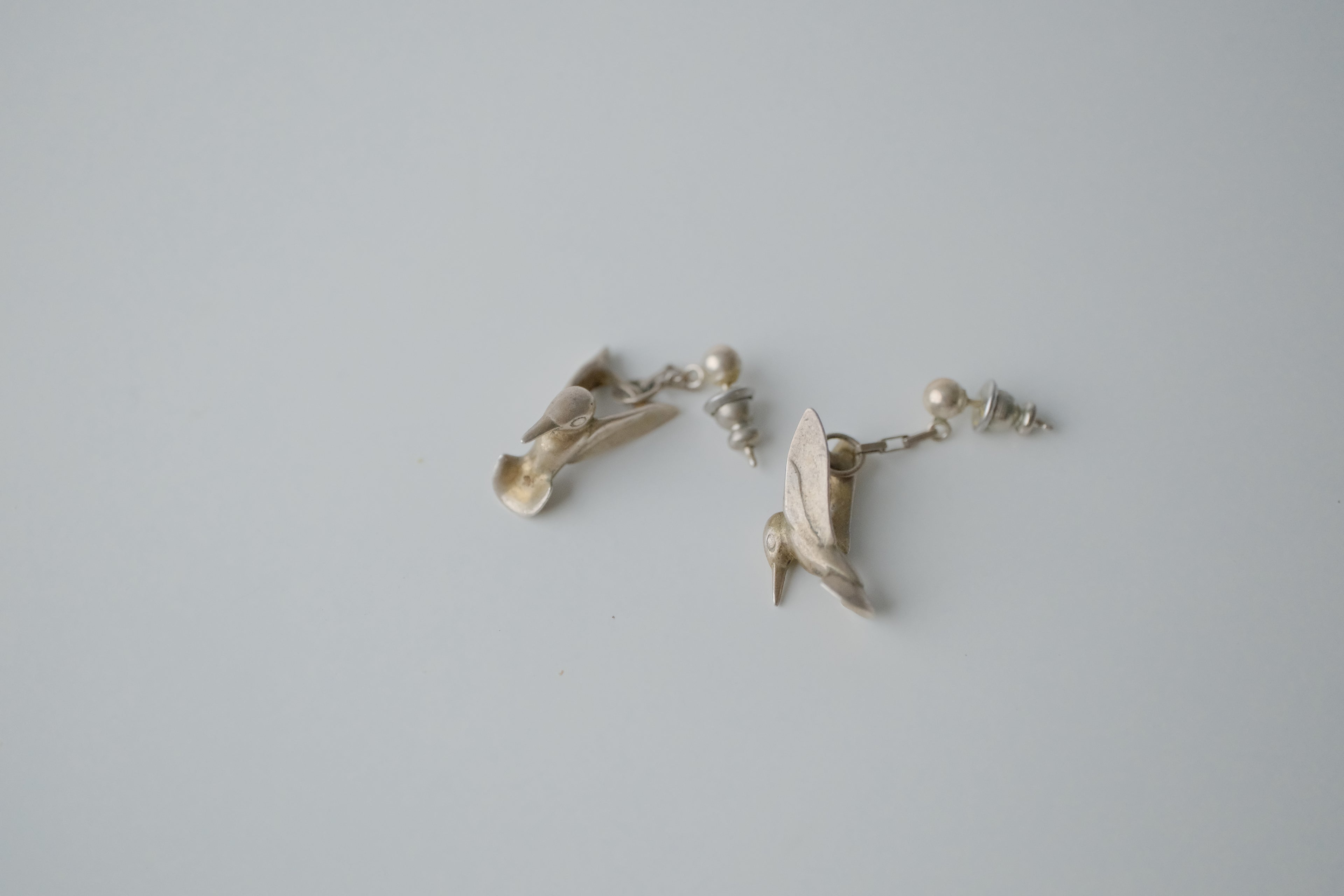 Vintage Sterling Silver Hummingbird Earrings