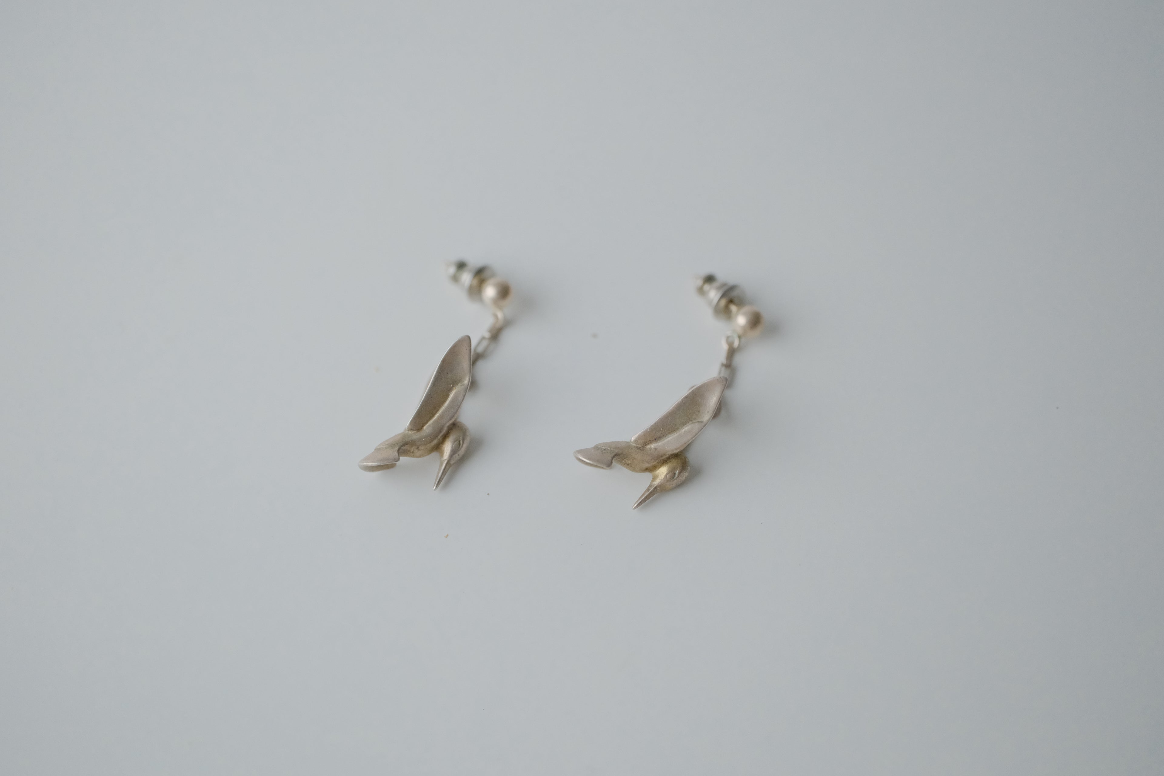 Vintage Sterling Silver Hummingbird Earrings