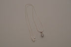 Elle Sterling silver dainty round white stone pendant necklace