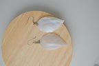 Vintage Mother of Pearl Carved Leaf Earrings