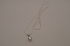 Elle Sterling silver dainty round white stone pendant necklace