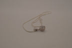 Elle Sterling silver dainty round white stone pendant necklace