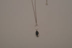 Elle Sterling silver marquise-cut black stone pendant necklace