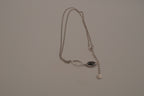 Elle Sterling silver marquise-cut black stone pendant necklace