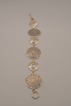 Vintage Sterling silver Aztec Calendar medallions bracelet