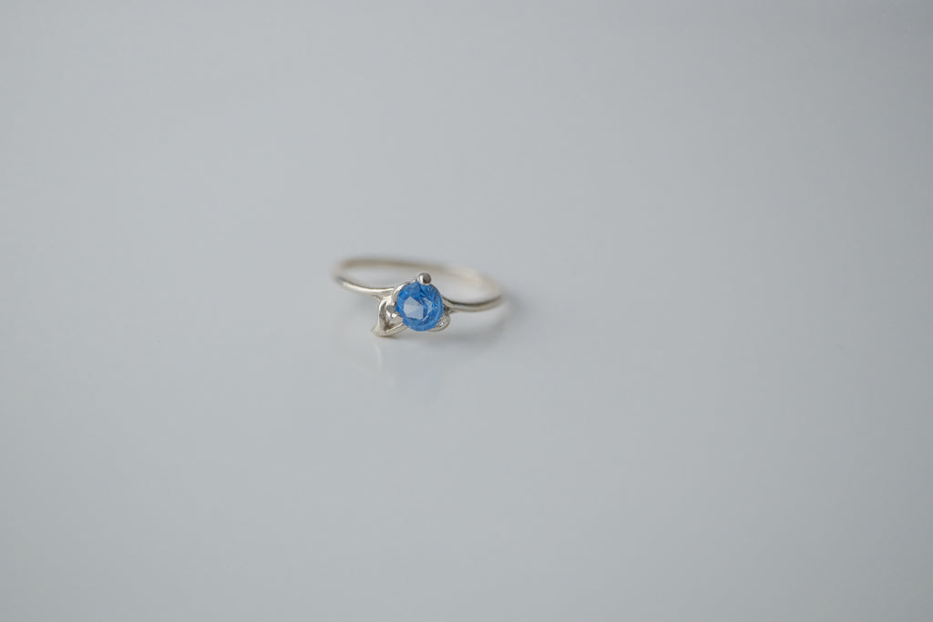 Sterling Silver Delicate Blue Ring