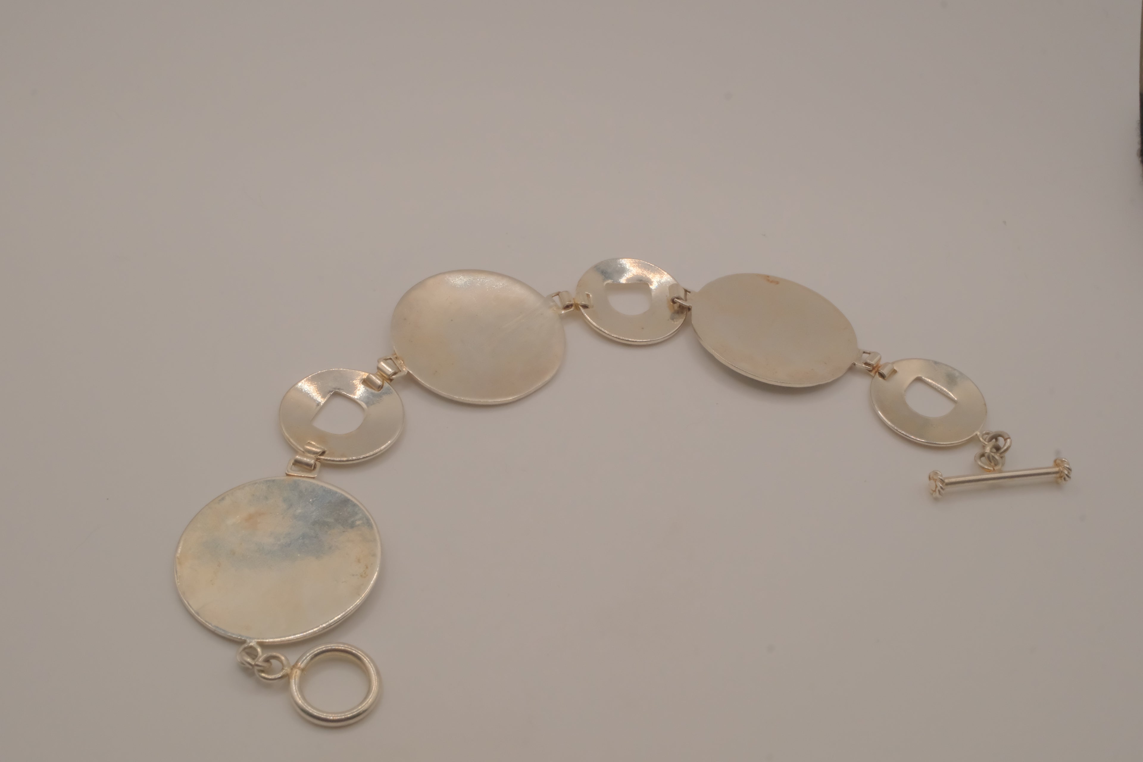 Vintage Sterling silver Aztec Calendar medallions bracelet