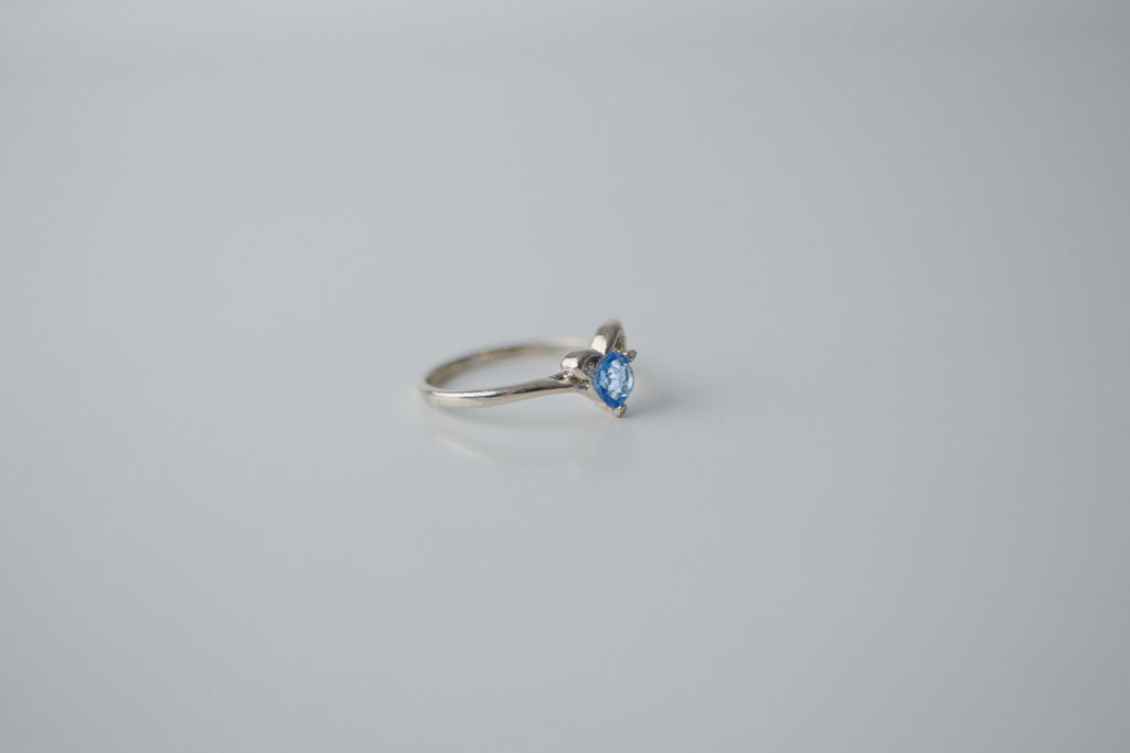 Sterling Silver Delicate Blue Ring