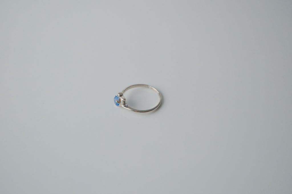 Sterling Silver Delicate Blue Ring