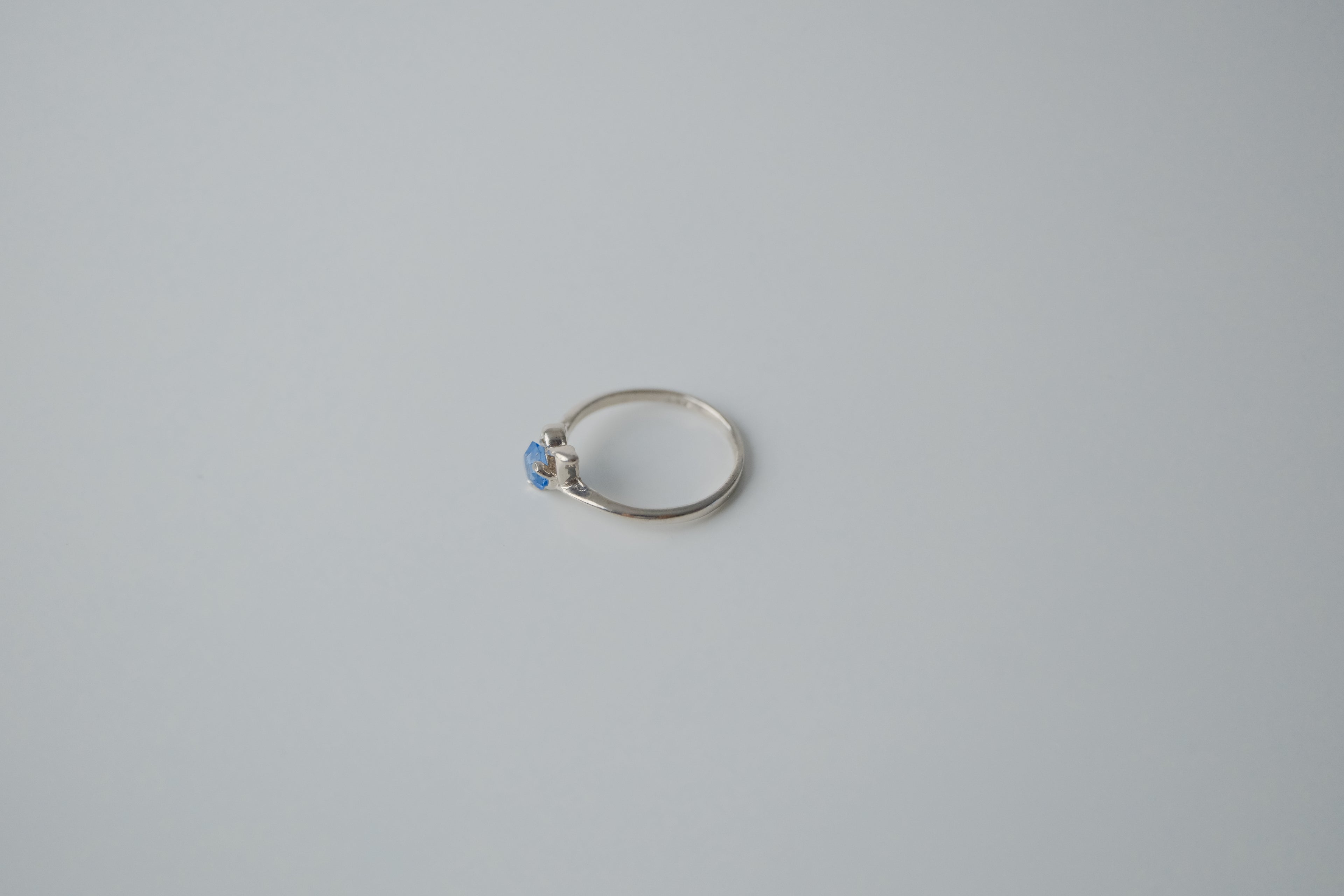 Sterling Silver Delicate Blue Ring