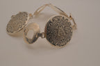 Vintage Sterling silver Aztec Calendar medallions bracelet