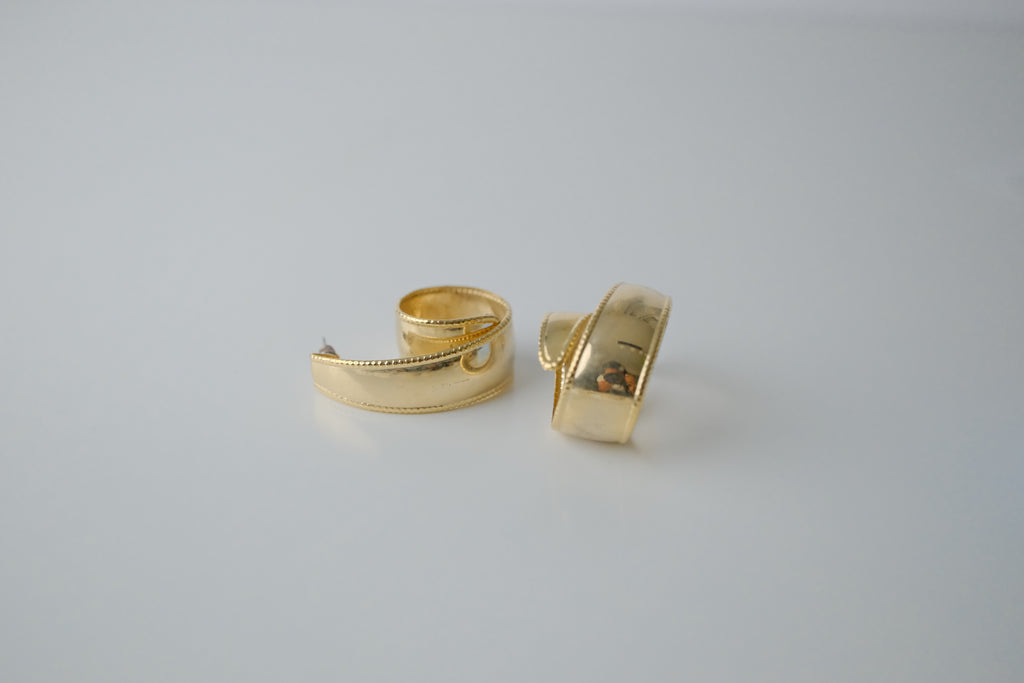 Vintage Large Twisted Hoop Earrings