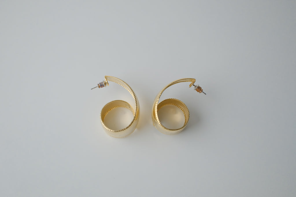 Vintage Large Twisted Hoop Earrings