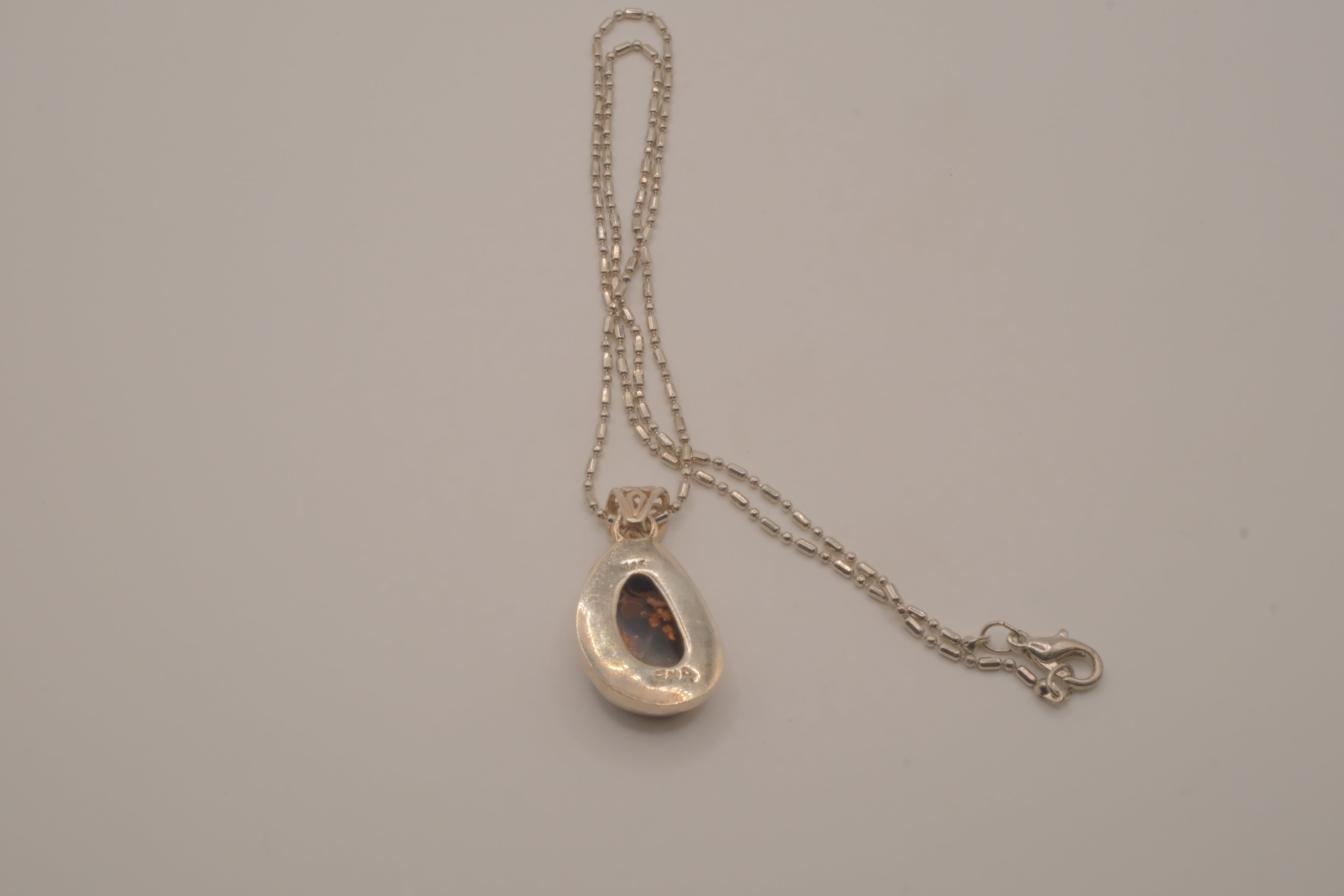 Sterling silver Baltic Amber pendant necklace