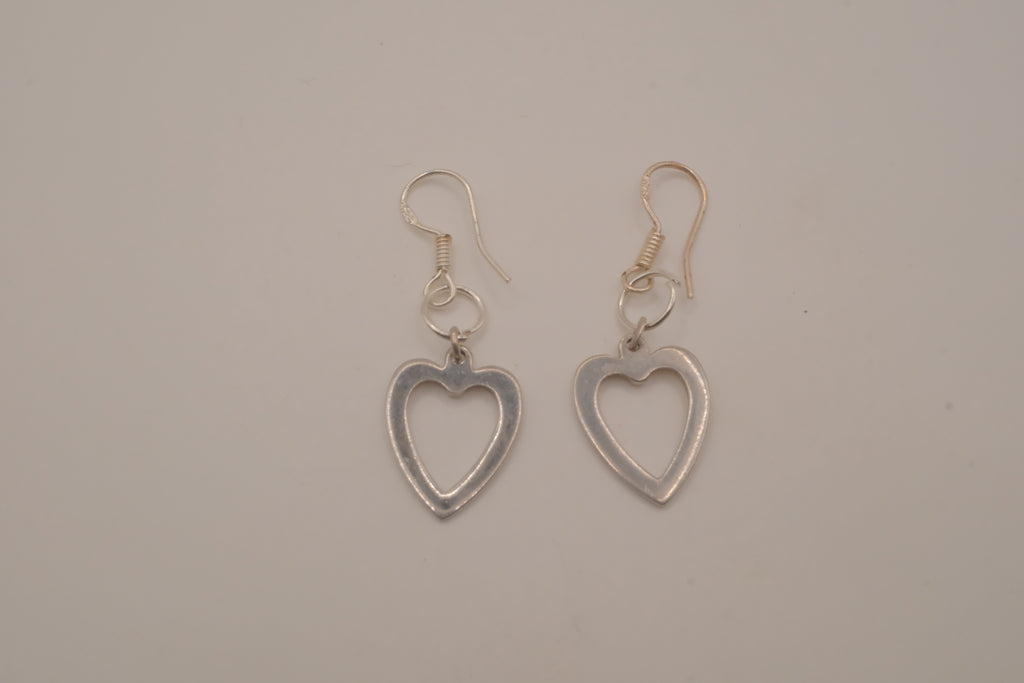 Sterling silver open heart dangle earrings&nbsp;
