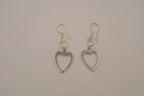 Sterling silver open heart dangle earrings&nbsp;