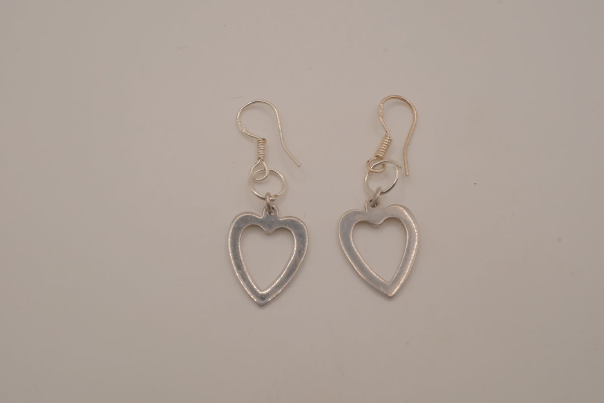 Sterling silver open heart dangle earrings&nbsp;