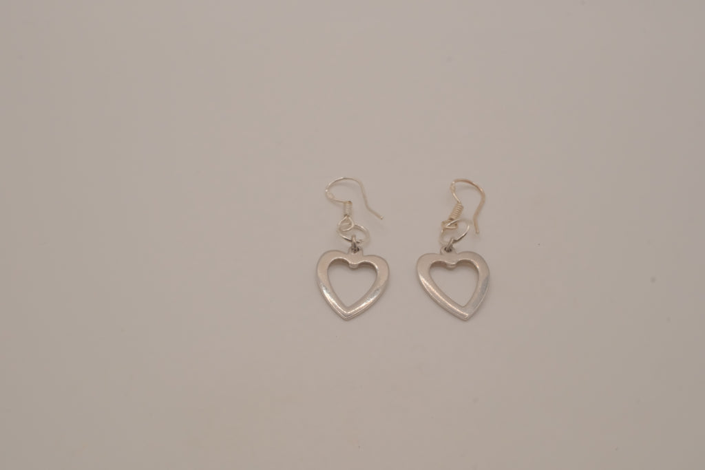Sterling silver open heart dangle earrings&nbsp;