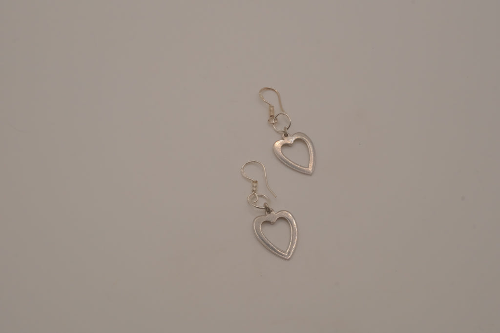Sterling silver open heart dangle earrings&nbsp;