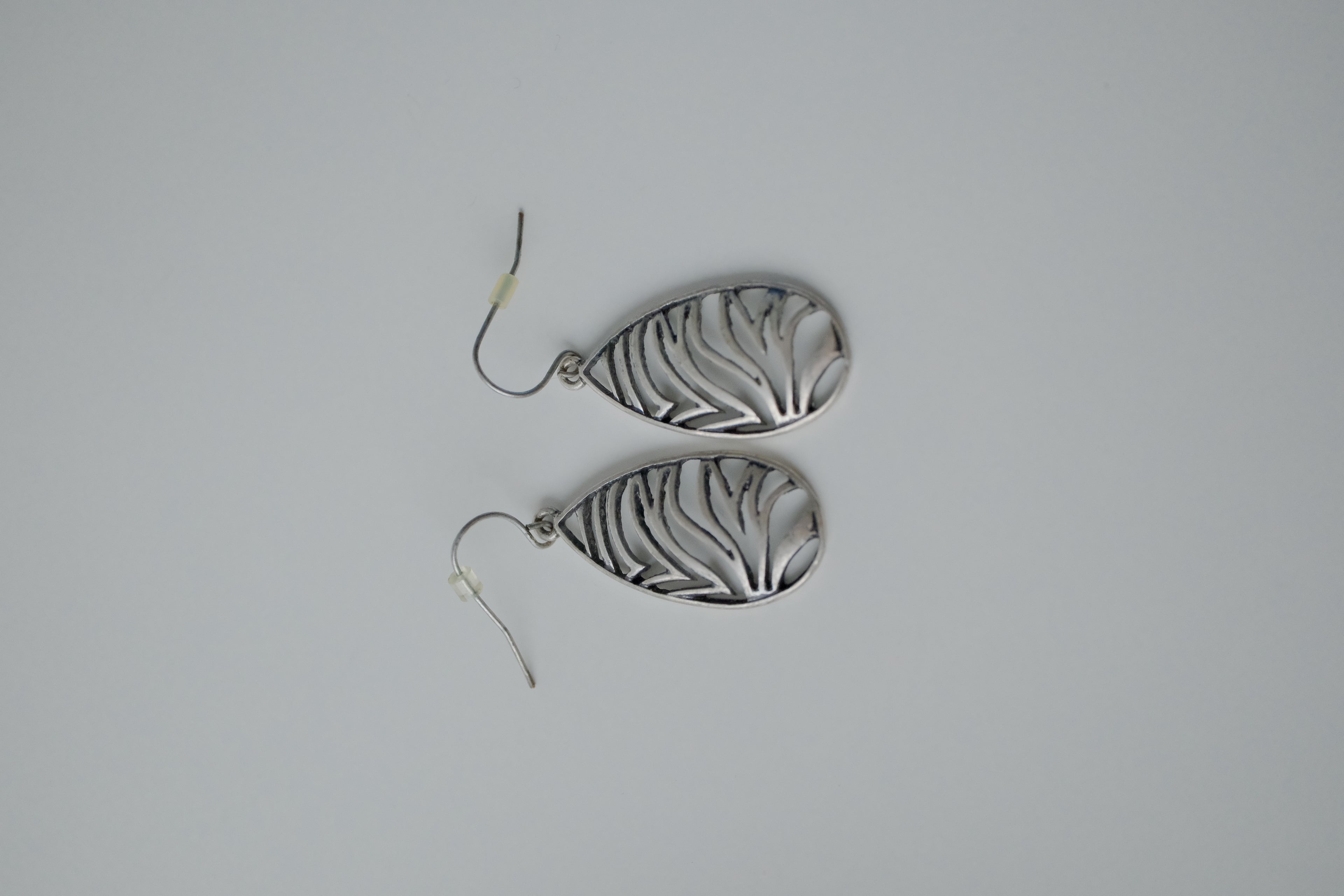 Vintage Teardrop Zebra Stripe Earrings