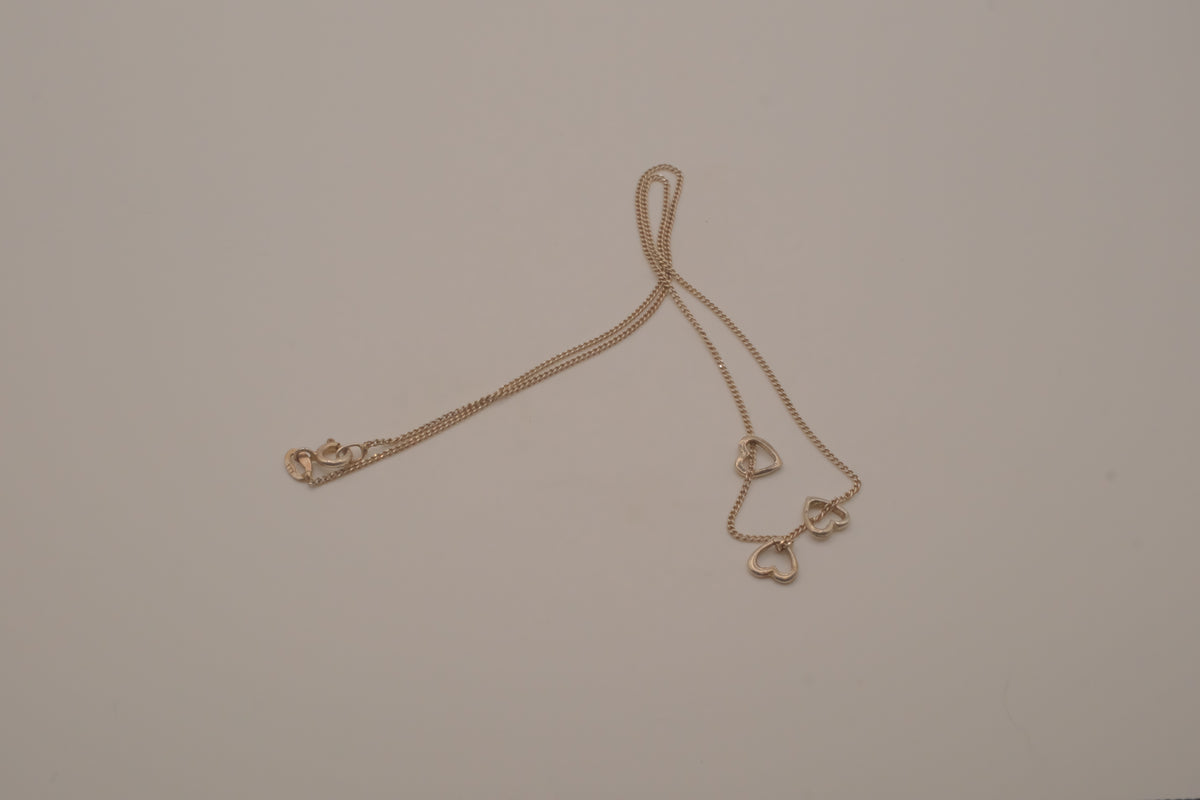 Sterling silver triple heart pendant necklace