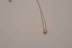 Elle Sterling silver rose gold bezel-set round solitaire pendant necklace
