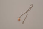 Elle Sterling silver rose gold bezel-set round solitaire pendant necklace