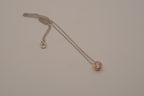 Elle Sterling silver rose gold bezel-set round solitaire pendant necklace
