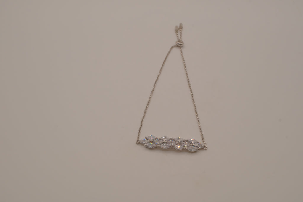 Sterling silver crystal bolo slider bracelet