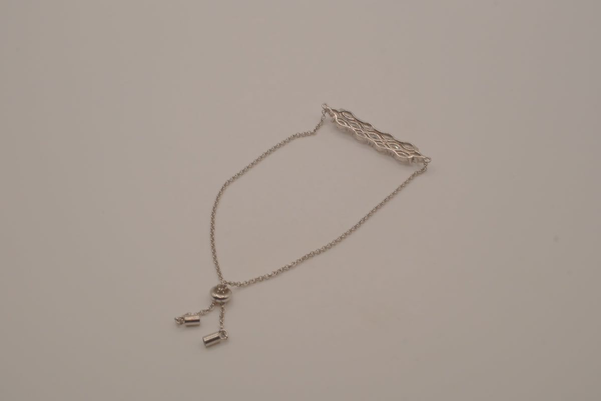 Sterling silver crystal bolo slider bracelet