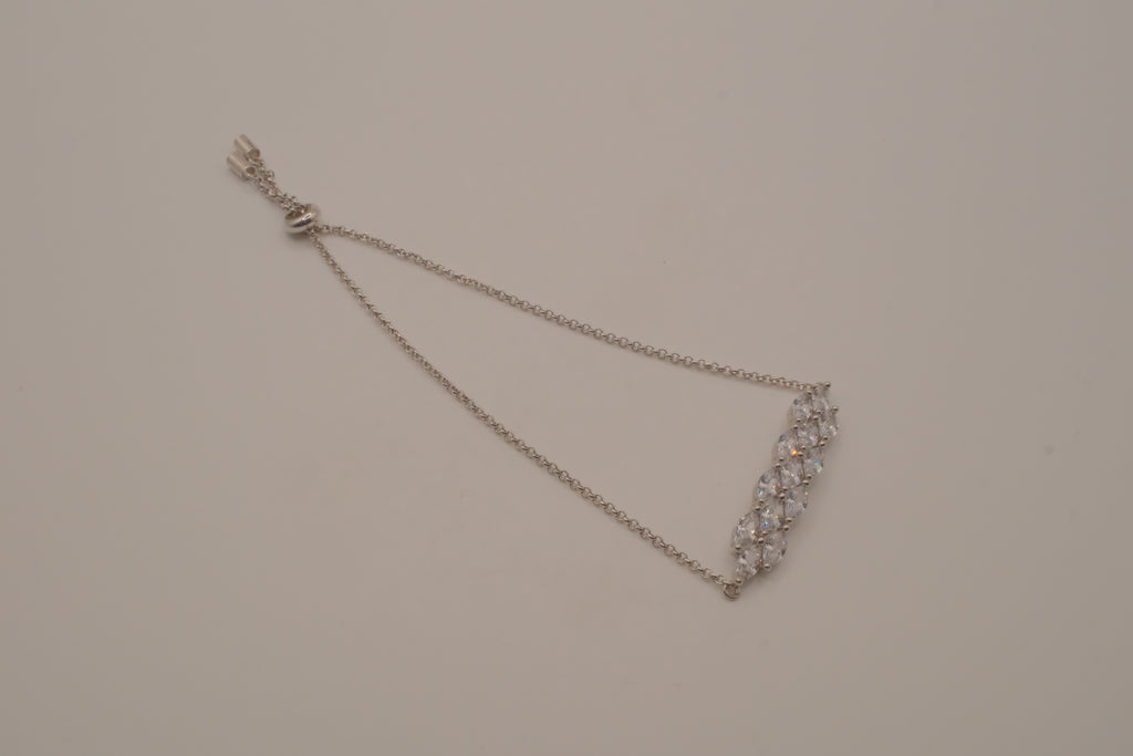 Sterling silver crystal bolo slider bracelet