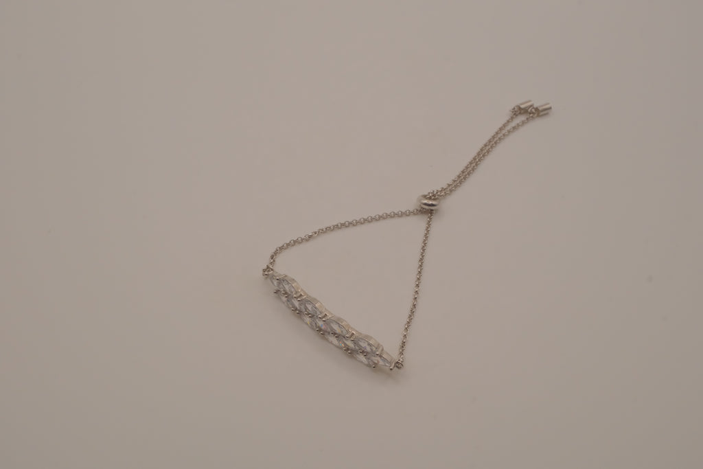Sterling silver crystal bolo slider bracelet