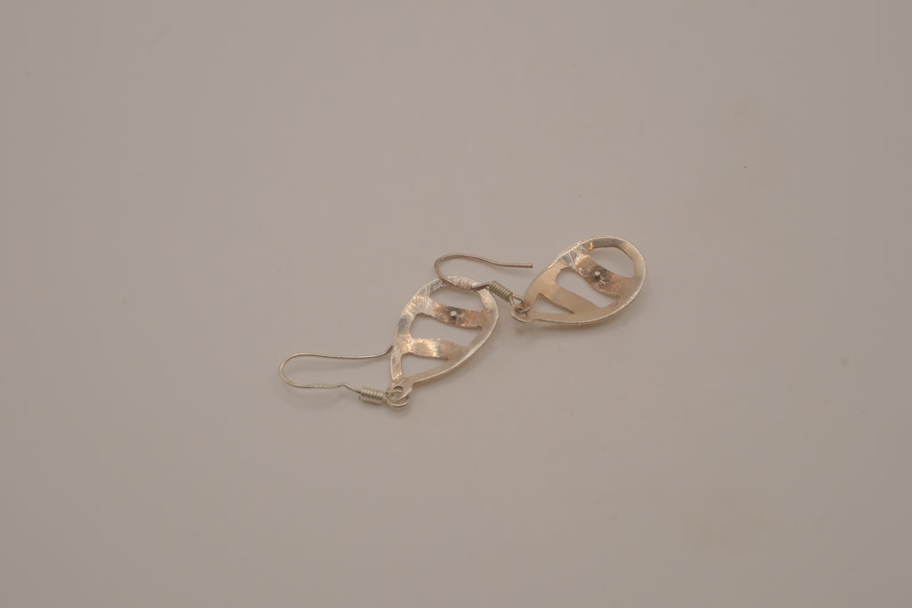 Sterling silver open cutout dangle earrings&nbsp;