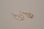 Sterling silver open cutout dangle earrings&nbsp;