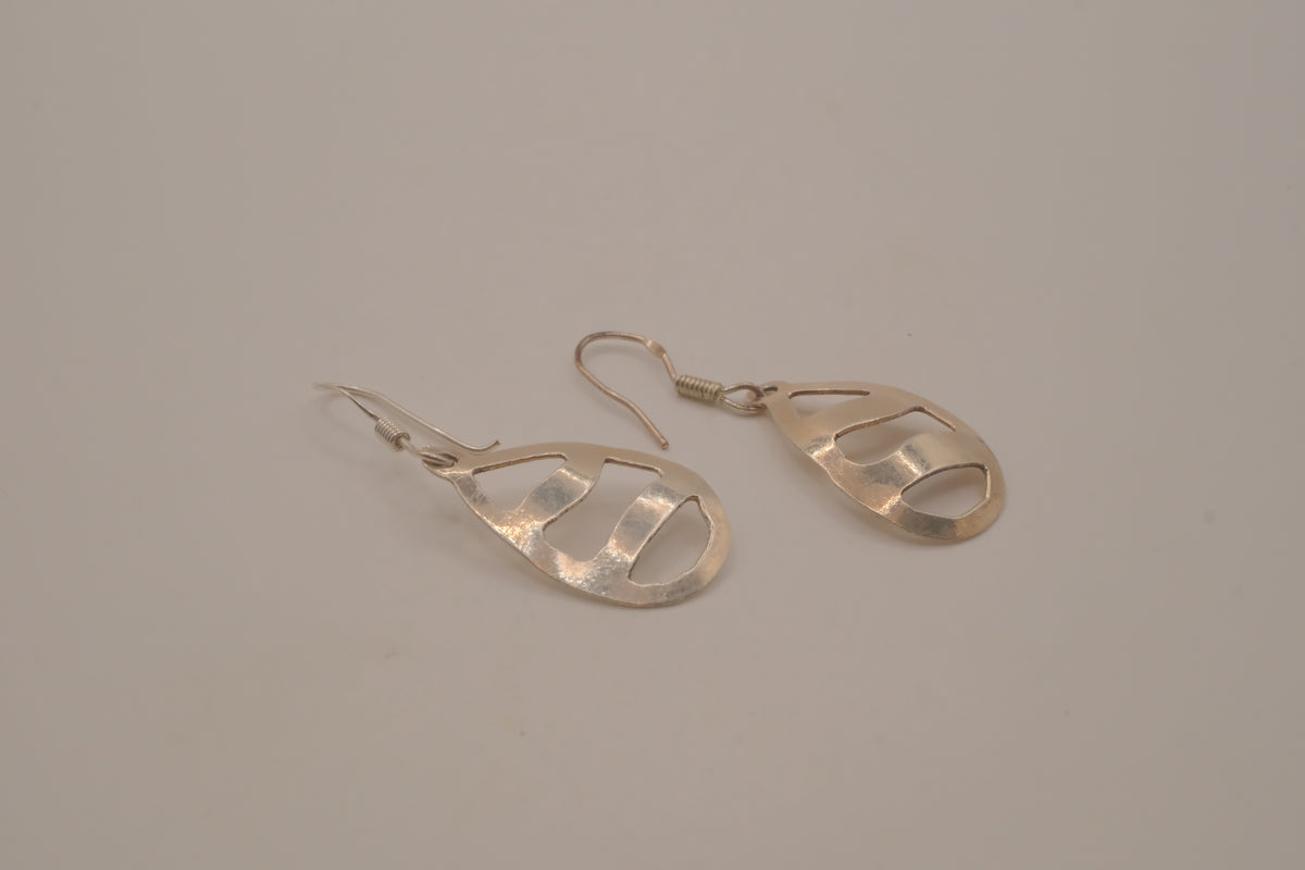 Sterling silver open cutout dangle earrings&nbsp;