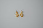 Vintage Gold Heart Gemstone Earrings
