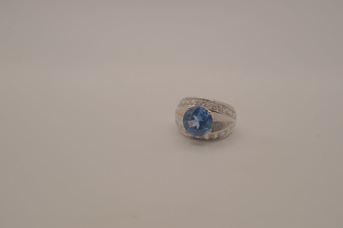 Sterling silver Blue Topaz cocktail ring