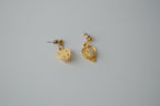 Vintage Gold Heart Gemstone Earrings